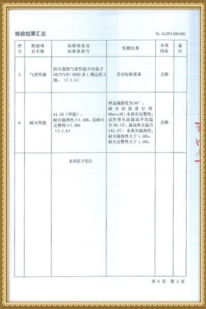 （2418甲级防火窗）检验报告（二单元）